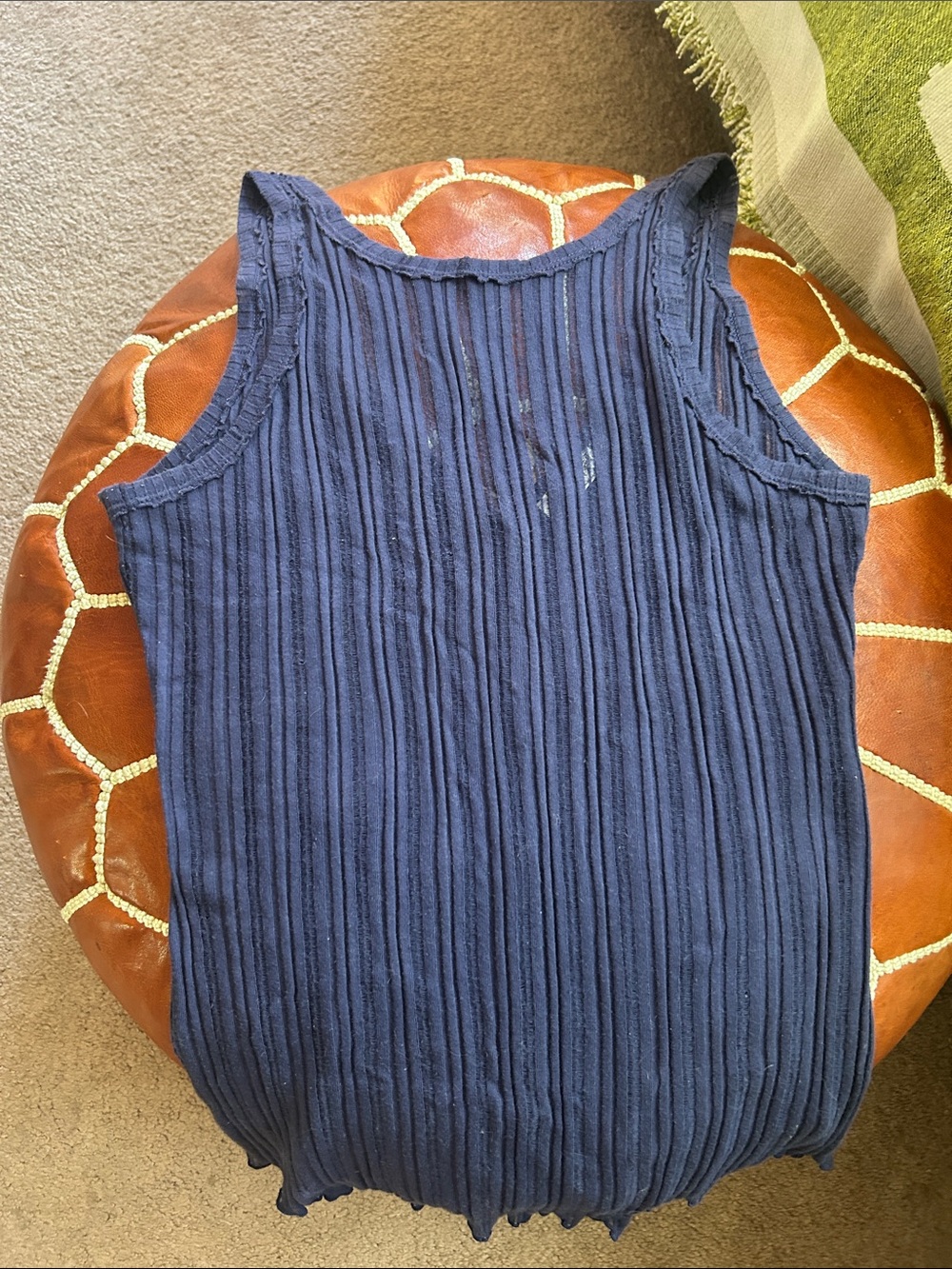 Free People 🌿 | Navy Ribbed Sleeveless Tank Top